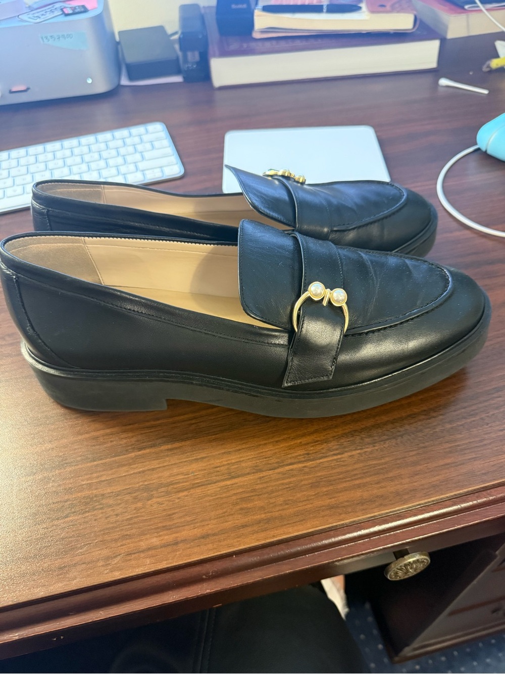 STUART WEITZMAN BRENNA LEATHER LOAFER PLATFORM SZ 41 - Picture 4 of 7